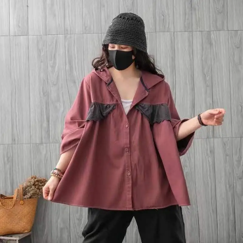 2021 Autumn New Ethnic Style Retro Hooded Short Jacket Womens Fashion Ruffled Single-breasted Oversize Cotton Coats Female e357
2021 Autumn New Ethnic Style Retro Hooded Short Jacket Womens Fashion Ruffled Single-breasted Oversize Cotton Coats Female e357