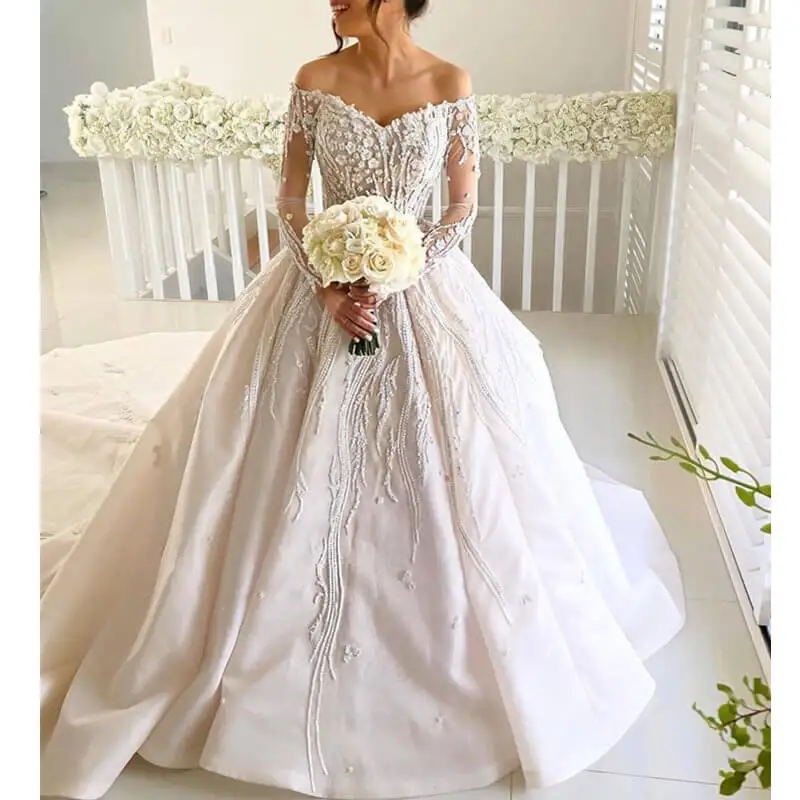 Vestidos De Novia 2020 сексуальное бальное платье с вырезом лодочкой, свадебное платье, роскошное платье с бисером и длинными рукавами, свадебное пла...
Vestidos De Novia 2020 сексуальное бальное платье с вырезом лодочкой, свадебное платье, роскошное платье с бисером и длинными рукавами, свадебное пла...