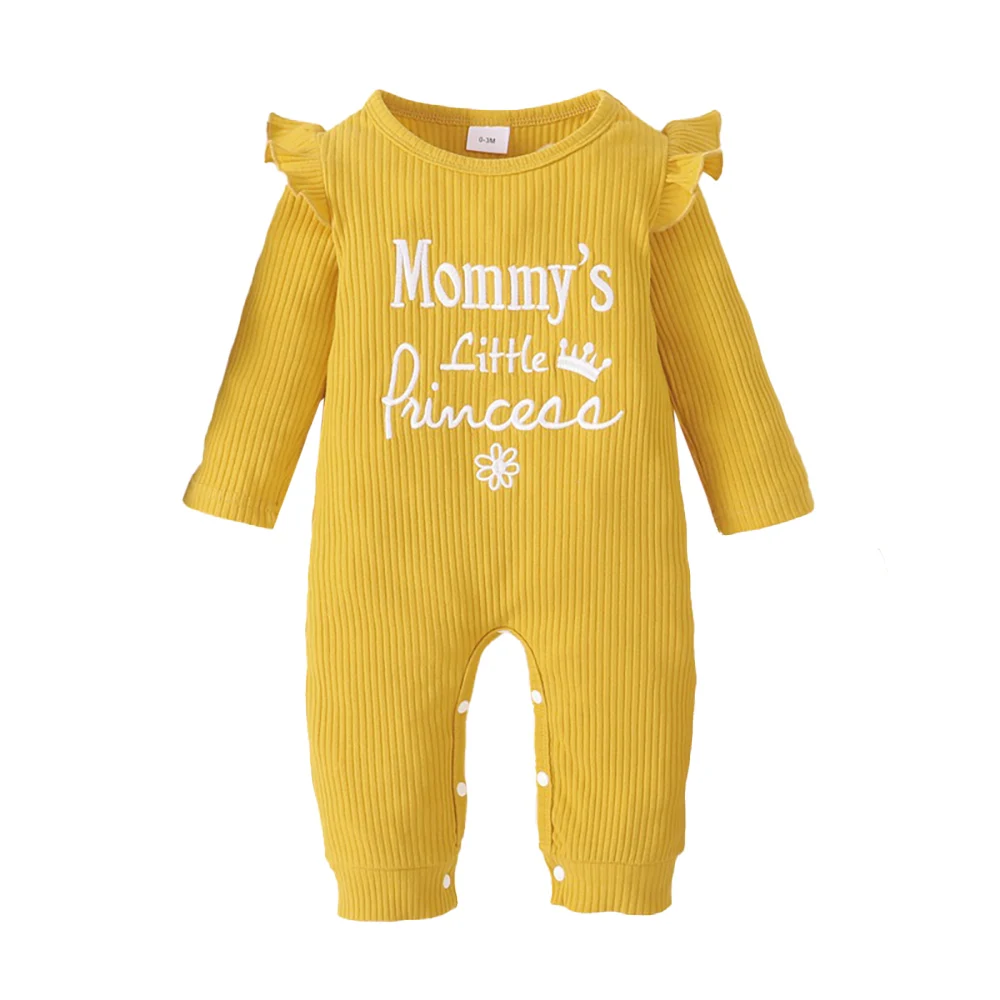 Newborn Baby Girls Embroidered Pullover Spring Autumn Round Neck Long Sleeve Ruffle Jumpsuit Knitted Letter Cotton Casual Romper
Newborn Baby Girls Embroidered Pullover Spring Autumn Round Neck Long Sleeve Ruffle Jumpsuit Knitted Letter Cotton Casual Romper