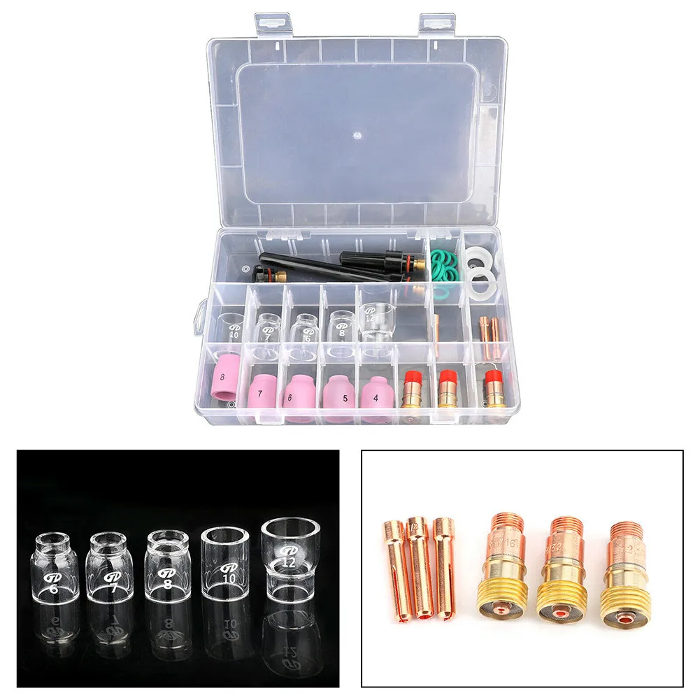 Комплект сварочных насадок TIG, 31 шт., газовые линзы #12 Pyrex, стеклянный стакан для фотоэлементов/18/26, электроинструмент, сварочные аксессуары
Комплект сварочных насадок TIG, 31 шт., газовые линзы #12 Pyrex, стеклянный стакан для фотоэлементов/18/26, электроинструмент, сварочные аксессуары