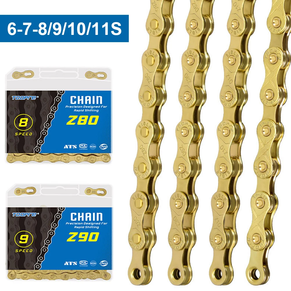 Gold Bike Chain 6 7 8 9 10 11 Speed Mountain Bike Chain 116 Links MTB Road Folding Bike Chain with 1Pair Missing Links Shipping
Gold Bike Chain 6 7 8 9 10 11 Speed Mountain Bike Chain 116 Links MTB Road Folding Bike Chain with 1Pair Missing Links Shipping