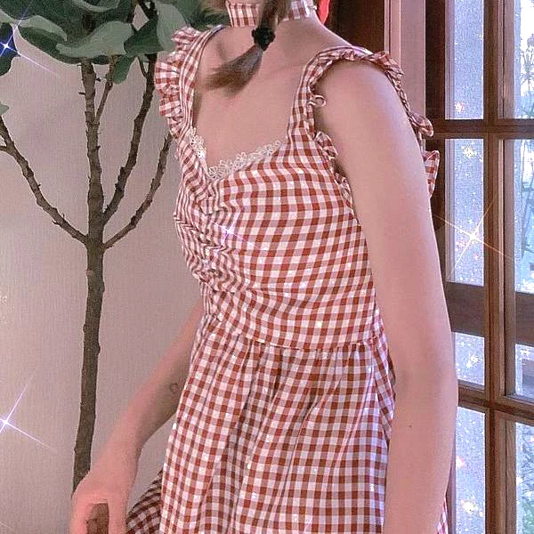 Summer Kawaii Plaid Dress 2021 Women Elegant Sweet Lace Up France Vintage High Waist Midi Dress Female Chic Casual Holiday Dress
Summer Kawaii Plaid Dress 2021 Women Elegant Sweet Lace Up France Vintage High Waist Midi Dress Female Chic Casual Holiday Dress