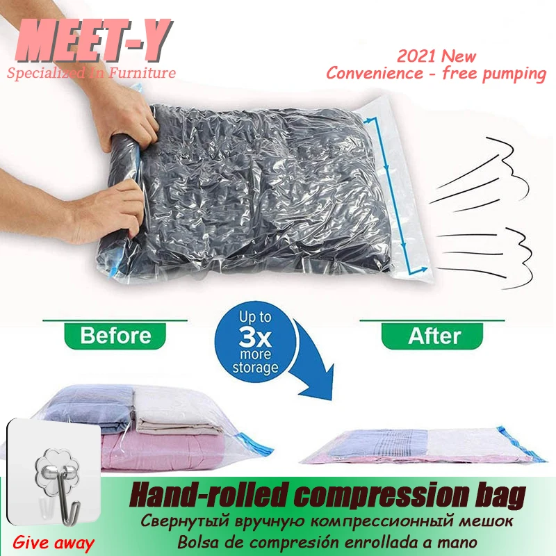 2021 Damp-proof Anti-Mould Hand-rolled Vacuum Quilts Clothes StorageBag More Space Saver ZiplockBag Compression Bag With Travel
2021 Damp-proof Anti-Mould Hand-rolled Vacuum Quilts Clothes StorageBag More Space Saver ZiplockBag Compression Bag With Travel