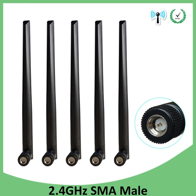 5 10 pcs 2.4 GHz WiFi Antenna 5dBi Aerial SMA Male Connector 2.4ghz antena wi fi antenne 2.4g For Wireless Router Wifi Booster
5 10 pcs 2.4 GHz WiFi Antenna 5dBi Aerial SMA Male Connector 2.4ghz antena wi fi antenne 2.4g For Wireless Router Wifi Booster