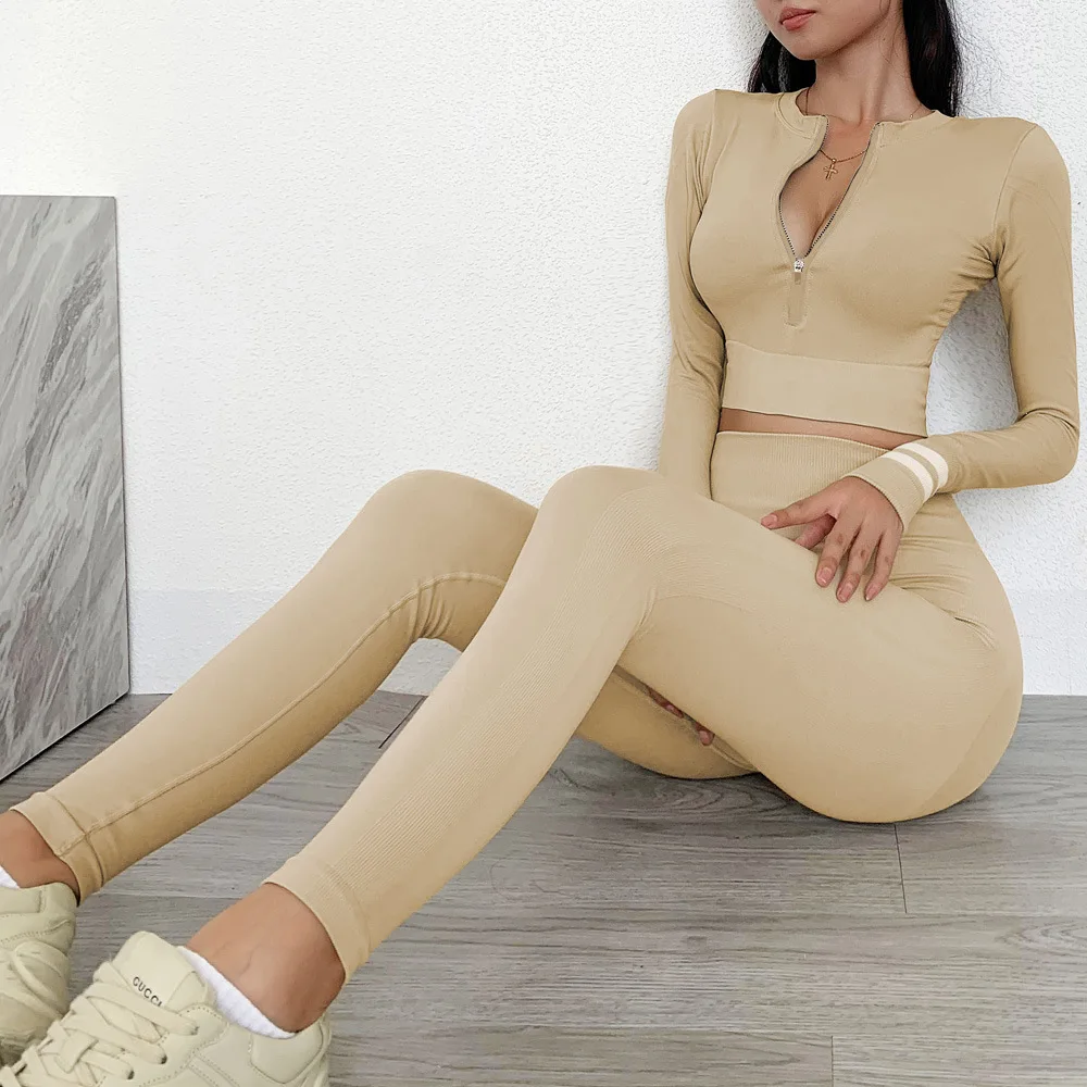 2Pcs Women's Seamless Yoga Wear Long-Sleeved Trousers Fitness Leggings Sportswear High-Waist Running Clothes Training Suits
2Pcs Women's Seamless Yoga Wear Long-Sleeved Trousers Fitness Leggings Sportswear High-Waist Running Clothes Training Suits