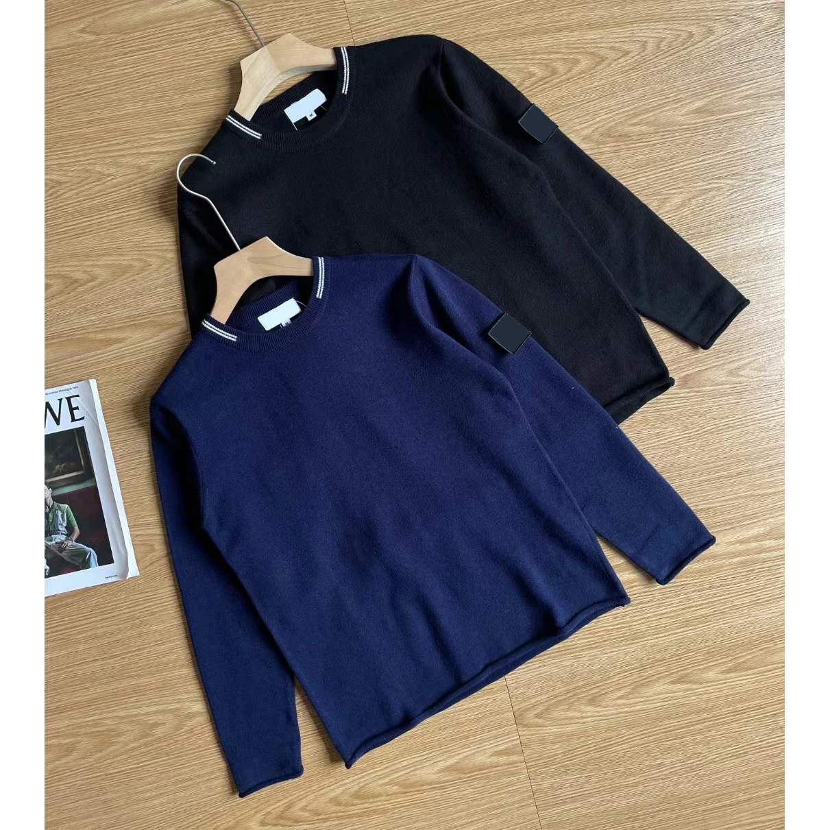 Round Neck Knitted Sweater Men Clothing Autumn Winter Vintage Pullovers Warm Soft S-XL Size Black Navy Blue MA284
Round Neck Knitted Sweater Men Clothing Autumn Winter Vintage Pullovers Warm Soft S-XL Size Black Navy Blue MA284