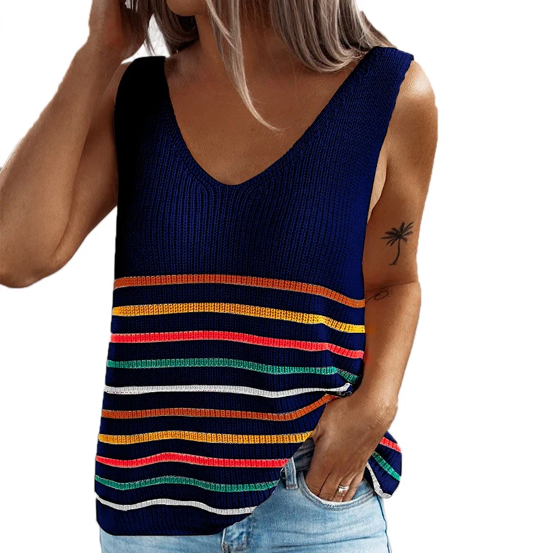 Kayotuas Women Sweater Vest Knitted Striped Tank Tops Pullover Daily V-Neck Sleeveless Spring Summer Ladies Loose Streetwear
Kayotuas Women Sweater Vest Knitted Striped Tank Tops Pullover Daily V-Neck Sleeveless Spring Summer Ladies Loose Streetwear