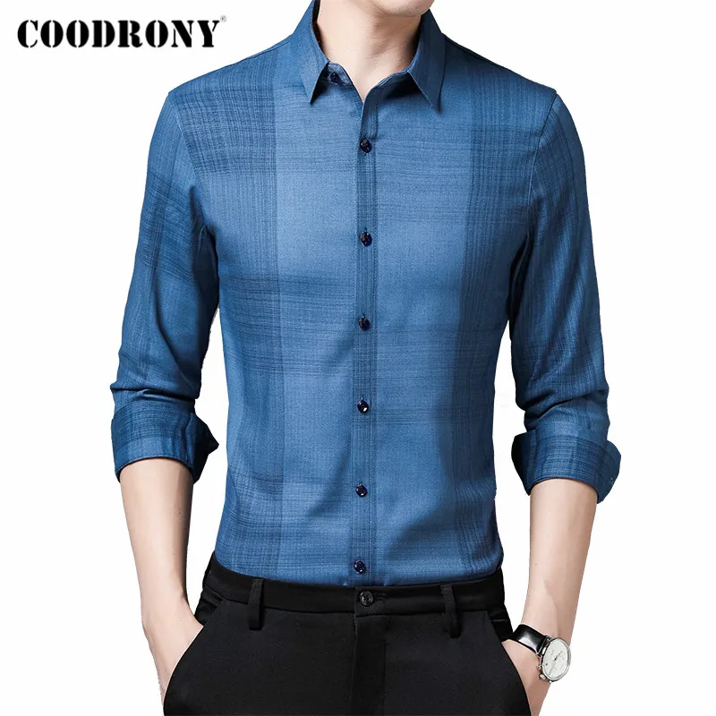 

COODRONY Brand Spring Autumn New Arrival Fashion Casual Long Sleeve Shirt Men Business Social Slim Fit Soft Dress Clothing C6186
