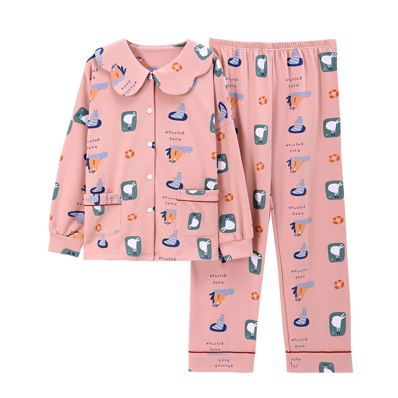 Women Sleepwear Plus Size XXXL Spring Pajama Set Cotton Pyjamas Cartoon Lapel Col Claudine Loose Version Winter Pajamas
Women Sleepwear Plus Size XXXL Spring Pajama Set Cotton Pyjamas Cartoon Lapel Col Claudine Loose Version Winter Pajamas