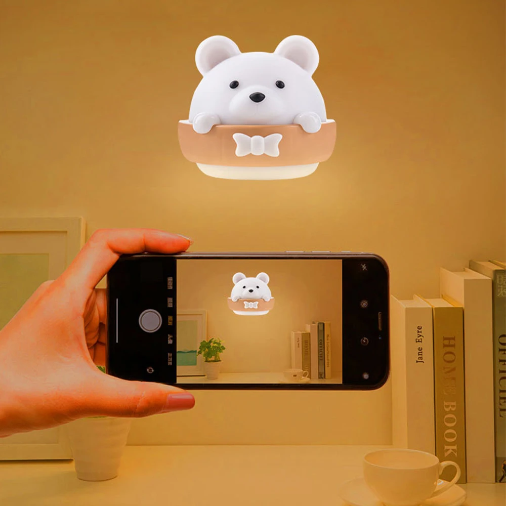 Светодиодный ночник с таймером настольная лампа в форме мишки прикроватный
