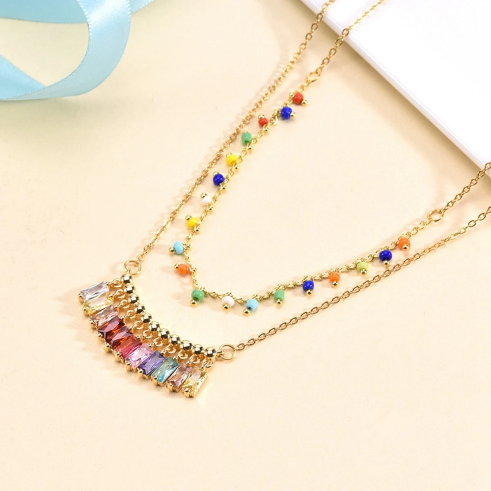 SDA Multicolor Crystal Necklace For Women Gem Stone Pendant Charm Girl FeMale Rainbow Chain Jewelry Gift 
SDA Multicolor Crystal Necklace For Women Gem Stone Pendant Charm Girl FeMale Rainbow Chain Jewelry Gift