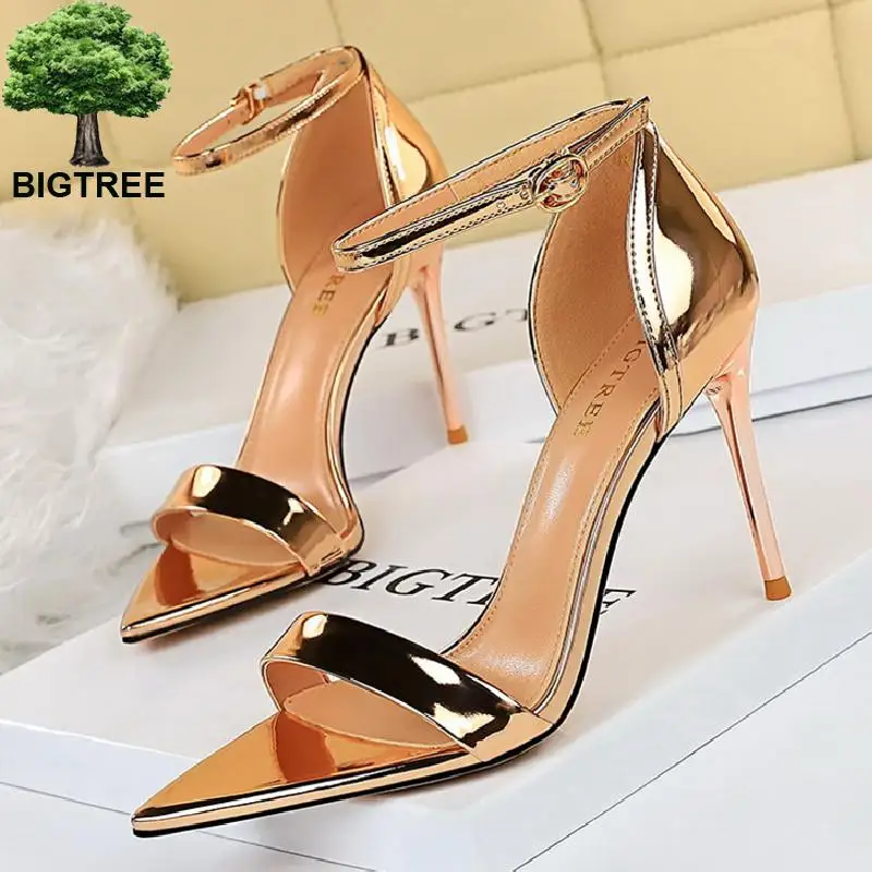 Bigtree 2022 New Women's High Heels Sandals Sandals With Buckle Gold Silver Wedding Shoes Large Size 43 Female Heels Shoes
Bigtree 2022 New Women's High Heels Sandals Sandals With Buckle Gold Silver Wedding Shoes Large Size 43 Female Heels Shoes