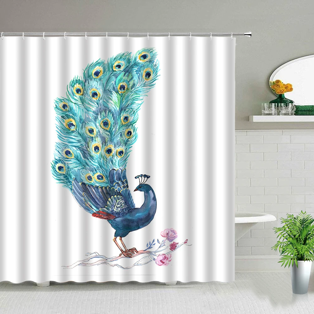 Retro Design Peacocks Animal Shower Curtains Flower Bird Flamingo Butterfly Print Bathroom Decor Waterproof Curtain With Hooks
Retro Design Peacocks Animal Shower Curtains Flower Bird Flamingo Butterfly Print Bathroom Decor Waterproof Curtain With Hooks