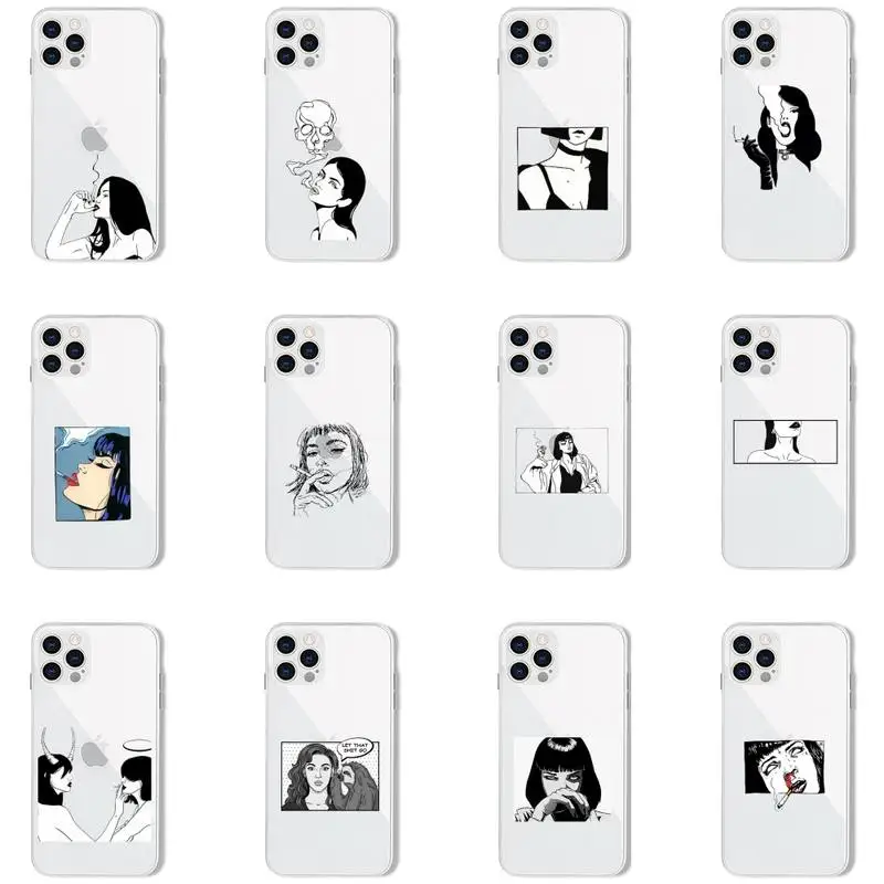 Cool smoking girl Phone Case For iPhone 13 12 11 8 7 Pro Max Plus X XS XR MINI transparent clear New
Cool smoking girl Phone Case For iPhone 13 12 11 8 7 Pro Max Plus X XS XR MINI transparent clear New