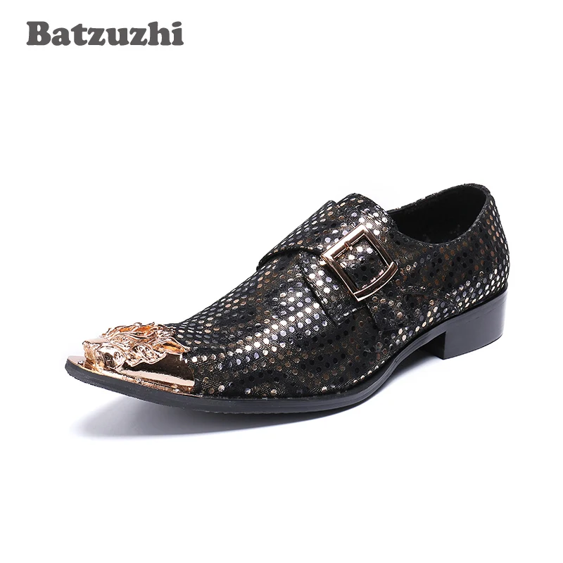 Batzuzhi Mens Shoes Pointed Metal Toe Genuine Leather Men Dress Shoes Designer's Party, Business Shoes Men Italian Style Fashion
Batzuzhi Mens Shoes Pointed Metal Toe Genuine Leather Men Dress Shoes Designer's Party, Business Shoes Men Italian Style Fashion