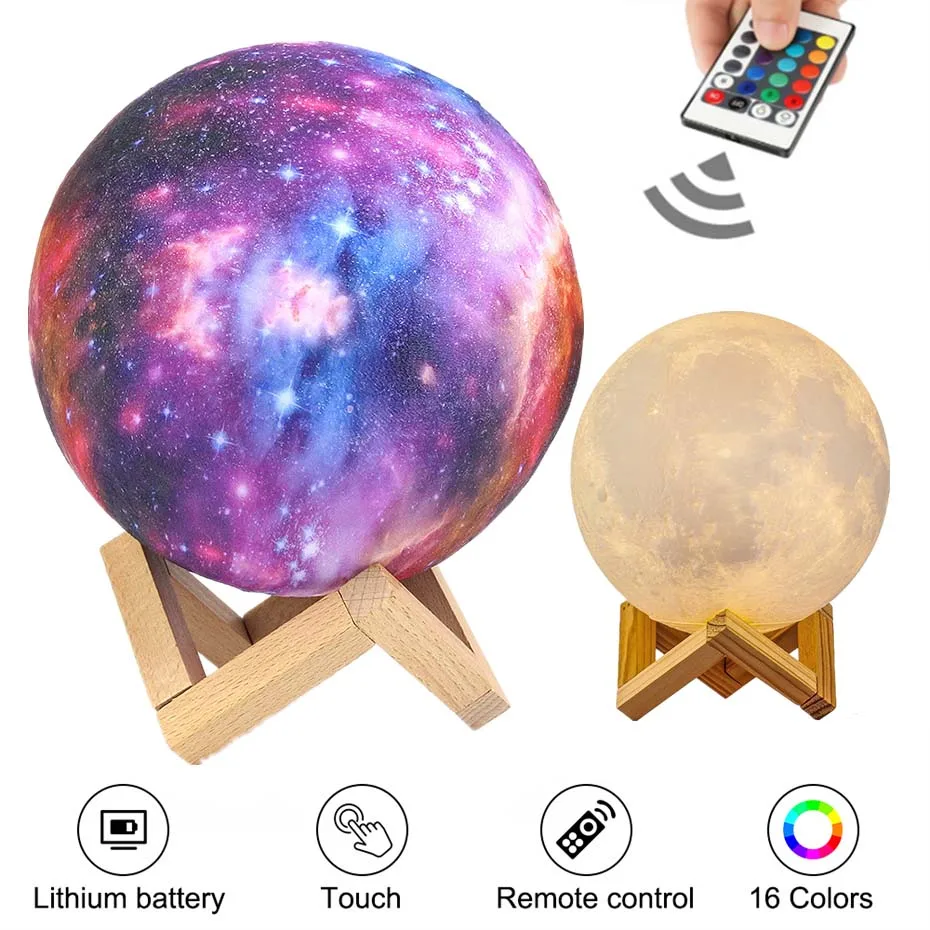LED Night Light 3D Print Moon Lamp Galaxy Starry Sky Lamp 8cm 12cm 20cm Bedroom Decor Led Lights For Room Children's Gift
LED Night Light 3D Print Moon Lamp Galaxy Starry Sky Lamp 8cm 12cm 20cm Bedroom Decor Led Lights For Room Children's Gift