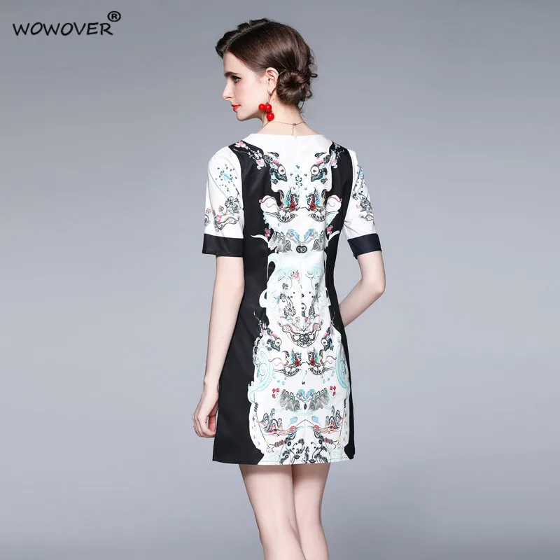 Runway Fashion Summer Clothes for Women 2021 Elegant Short Sleeve Print Vintage Casual Dress Female Office Above Knee Vestidos
Runway Fashion Summer Clothes for Women 2021 Elegant Short Sleeve Print Vintage Casual Dress Female Office Above Knee Vestidos