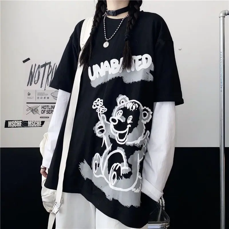 Fernan Patchwork Gothic T Shirt Women Harajuku Bear Print Graphic Tees Japanese Hip Hop E Girl Fairy Grunge Long Sleeve Top Punk
Fernan Patchwork Gothic T Shirt Women Harajuku Bear Print Graphic Tees Japanese Hip Hop E Girl Fairy Grunge Long Sleeve Top Punk