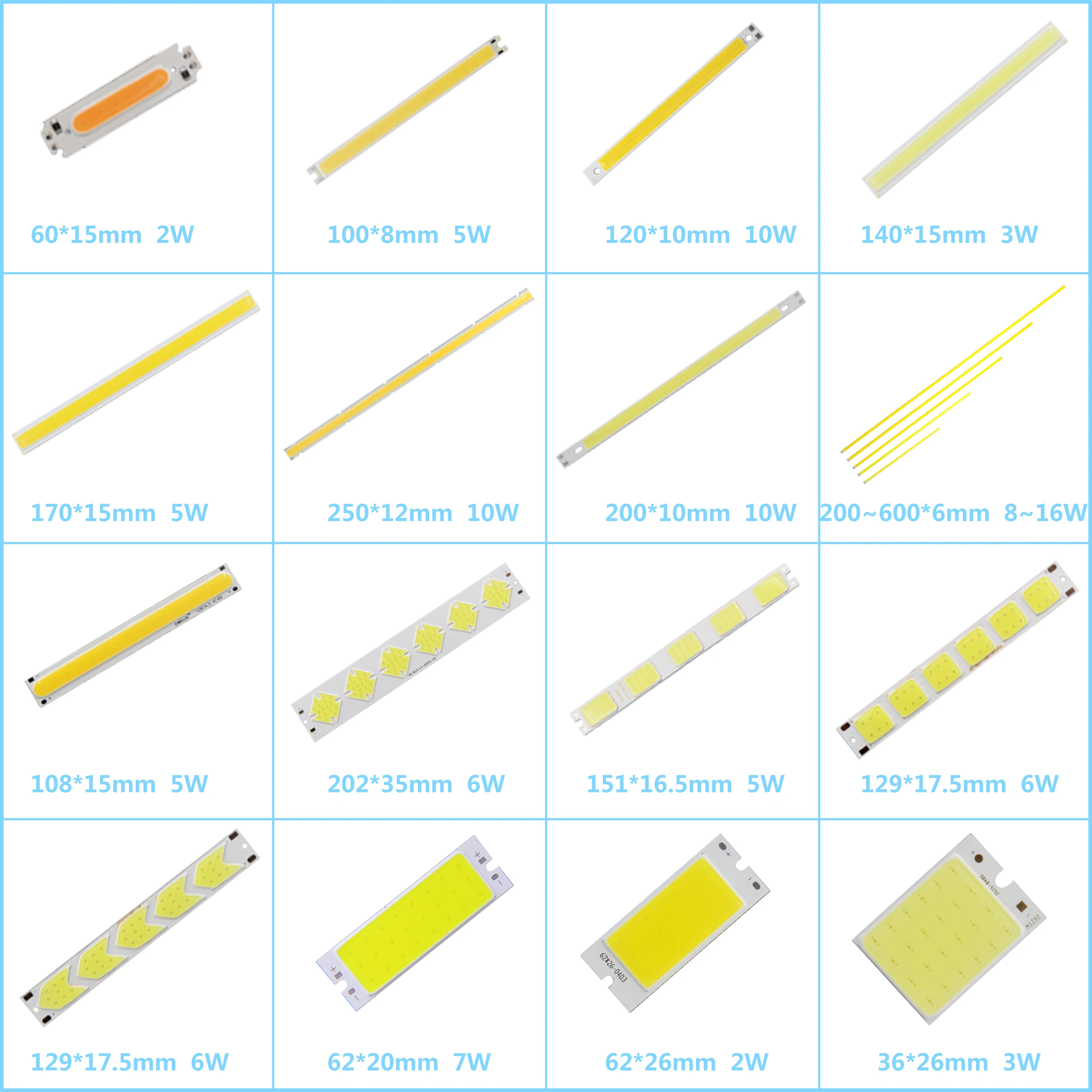 Микс DC 12V led cob полосы лампы светоизлучающие диод красочные для авто Светодиодная