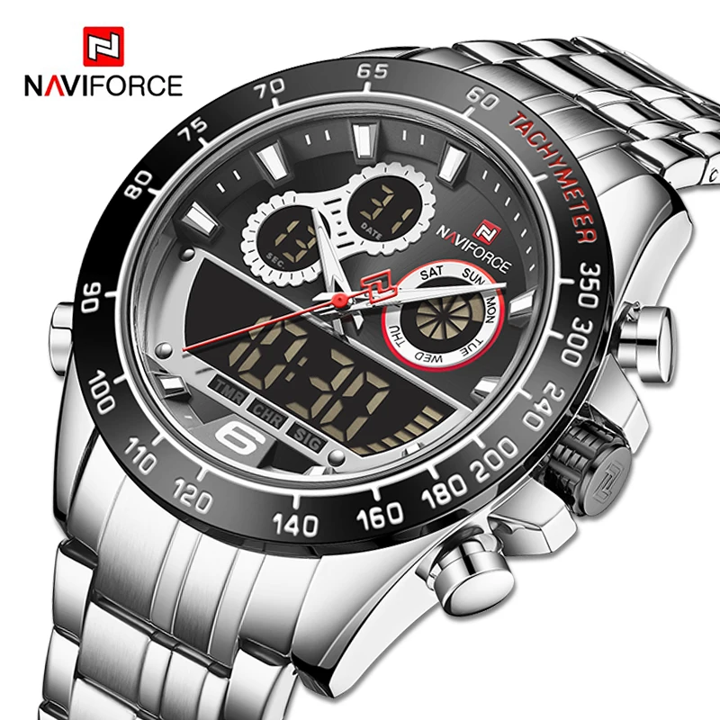 NAVIFORCE Digital Watch For Men Luminous Waterproof Stainless Steel Clock Military Sport Chronograph Alarm Quartz Wristwatch Man
NAVIFORCE Digital Watch For Men Luminous Waterproof Stainless Steel Clock Military Sport Chronograph Alarm Quartz Wristwatch Man
