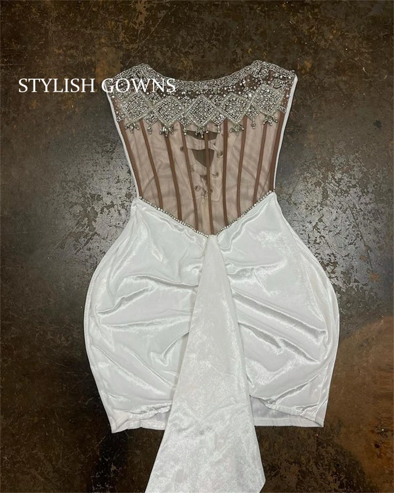 Sexy White Velvet Strapless Short Prom Dresses Beaded Crystal Mini Cocktail Homecoming Dress Formal Vestidos De Fiesta
Sexy White Velvet Strapless Short Prom Dresses Beaded Crystal Mini Cocktail Homecoming Dress Formal Vestidos De Fiesta