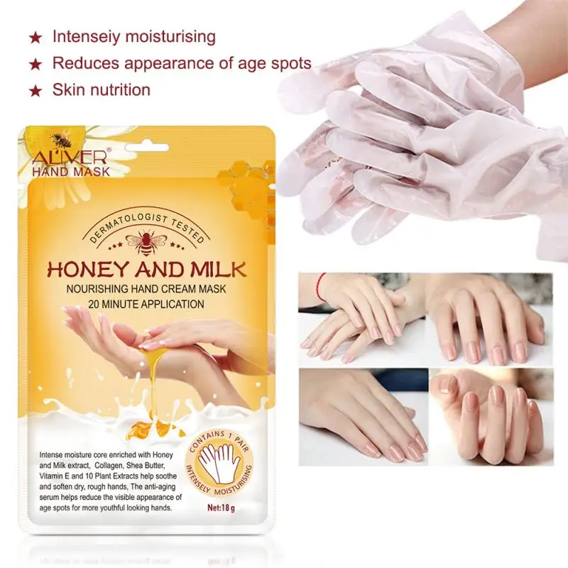 Honey Milk Hand Mask Moisturizing Soft Reduce Fine Lines Anti-drying Anti-aging Serum Glove Reduce Age Spot Hand Skin Care TSLM1
Honey Milk Hand Mask Moisturizing Soft Reduce Fine Lines Anti-drying Anti-aging Serum Glove Reduce Age Spot Hand Skin Care TSLM1