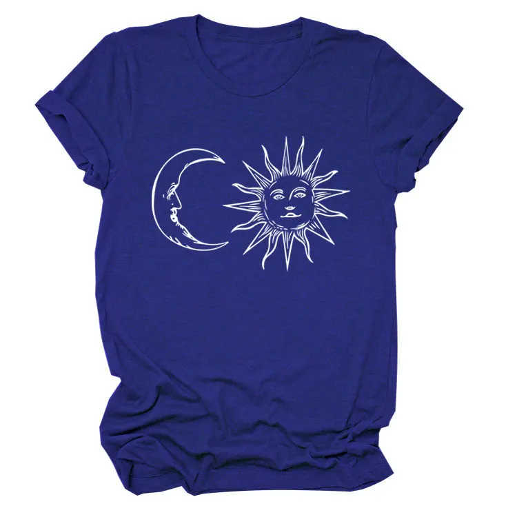 Moon Sun Print Women T Shirt Short Sleeve O Neck Loose Women Tshirt Ladies Tee Shirt Tops Clothes Camisetas Mujer
Moon Sun Print Women T Shirt Short Sleeve O Neck Loose Women Tshirt Ladies Tee Shirt Tops Clothes Camisetas Mujer