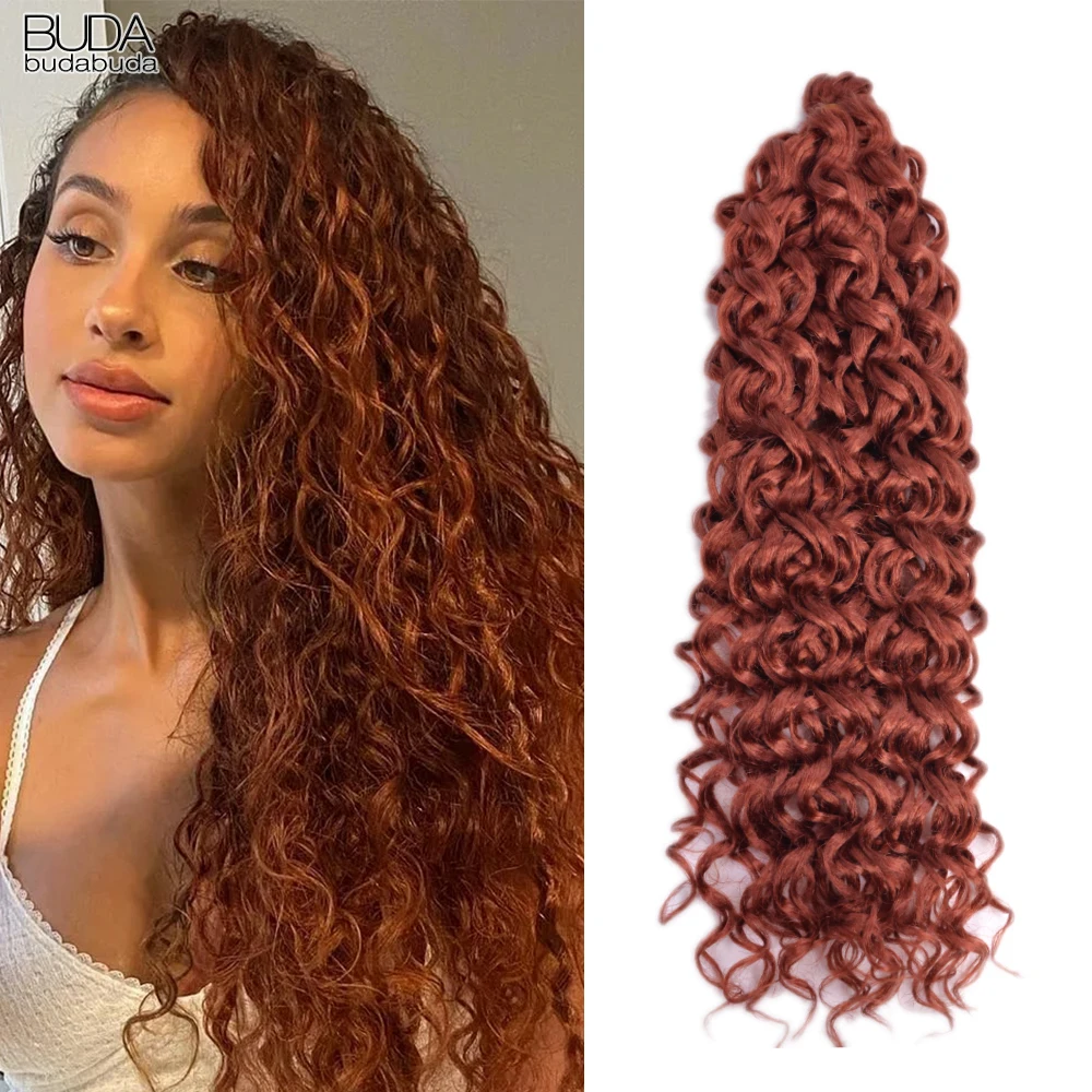 

BUDABUDA Ocean Wave Braiding Hair Extensions Crochet Braids Synthetic Hair Hawaii Afro Curls Water Wave Organic Hair For Women