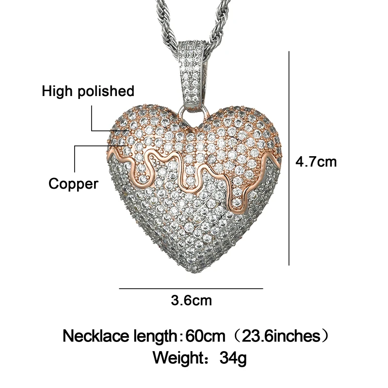 Loving Heart Pendant Iced Out Bling Colorful Cubic Zirconia With Cuban Chain Necklace For Men Women Hip Hop Charm Jewelry
Loving Heart Pendant Iced Out Bling Colorful Cubic Zirconia With Cuban Chain Necklace For Men Women Hip Hop Charm Jewelry