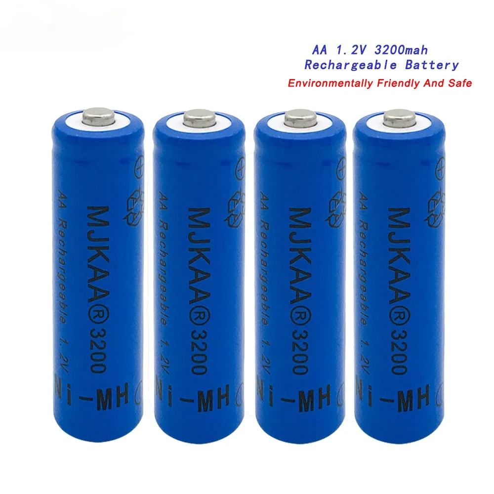 Фото 4 шт./лот AA Ni MH 3200mAh батарея 2A батареи 1 2 V Аккумуляторная для дистанционного