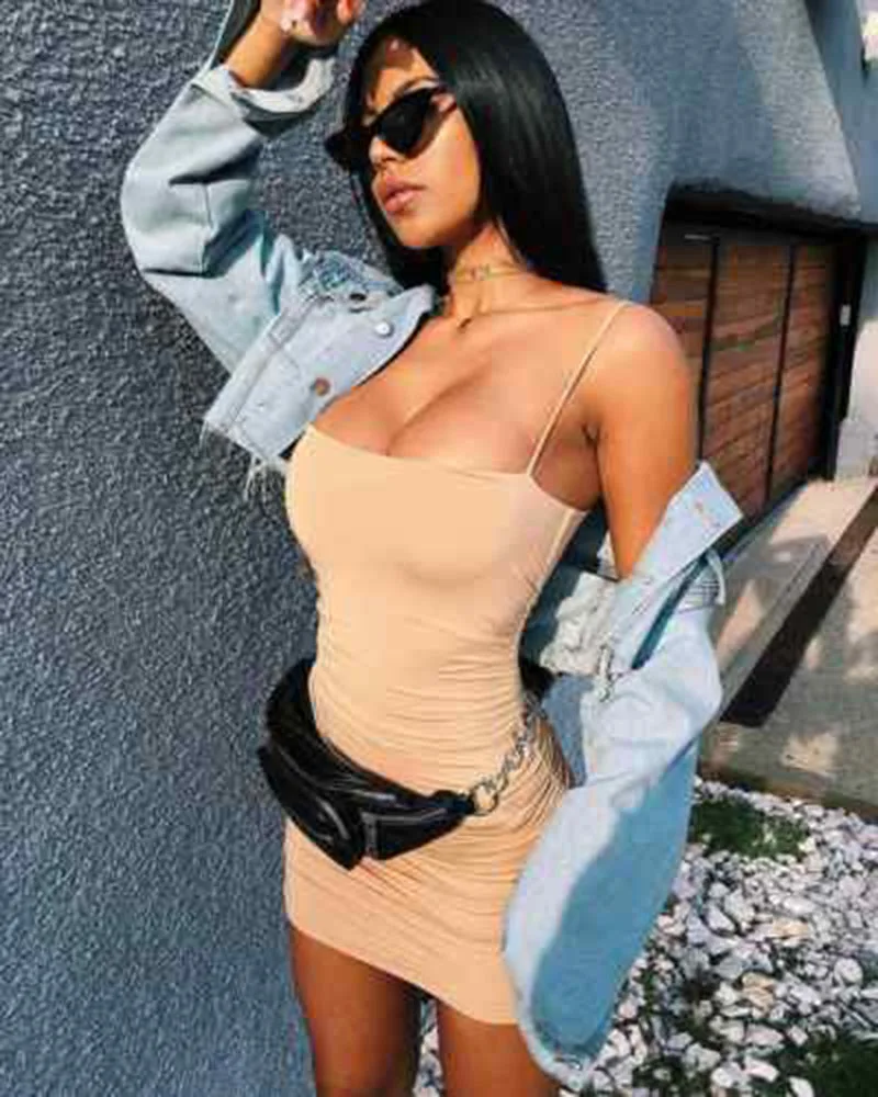 Women's Dress Fashion Sexy Stretch Backless Sleeveless Dress Slik Strap Soft MIni Dress Short Dresses Clubwear Streetwear 2021
Women's Dress Fashion Sexy Stretch Backless Sleeveless Dress Slik Strap Soft MIni Dress Short Dresses Clubwear Streetwear 2021