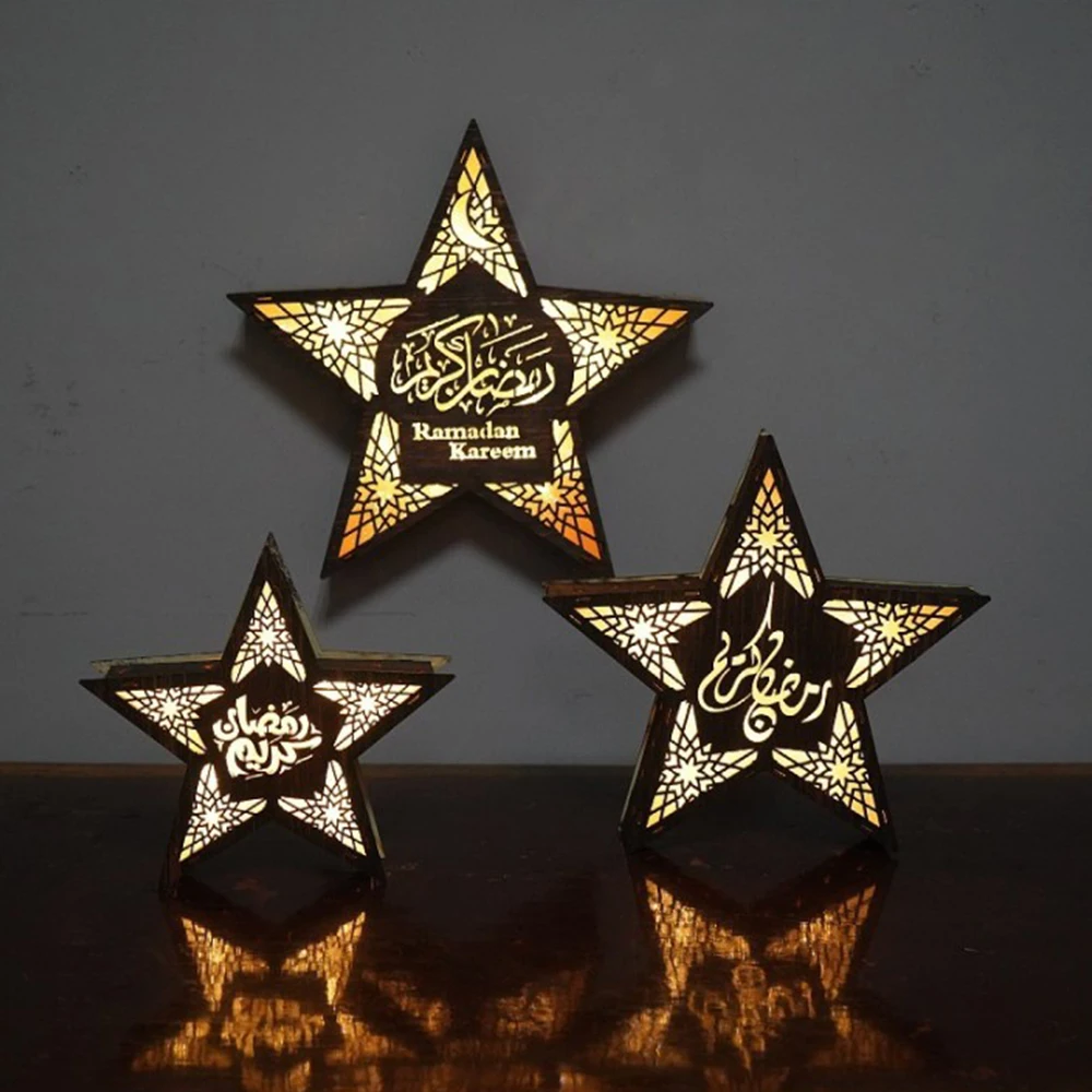 1Pc Wooden Ramadan Eid Mubarak Pentagram Light Decoration Holiday DIY Decorations Party Supplies Islam Kareem Ramadan Ornaments
1Pc Wooden Ramadan Eid Mubarak Pentagram Light Decoration Holiday DIY Decorations Party Supplies Islam Kareem Ramadan Ornaments