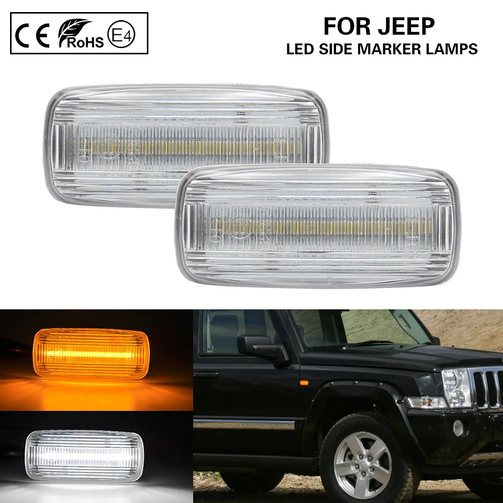 2X Clear LED Side Marker Lamps turn signal lights(Amber)LED Position light(white)for Chrysler 300C Sebring 200 Jeep Dodge Lancia 
2X Clear LED Side Marker Lamps turn signal lights(Amber)LED Position light(white)for Chrysler 300C Sebring 200 Jeep Dodge Lancia