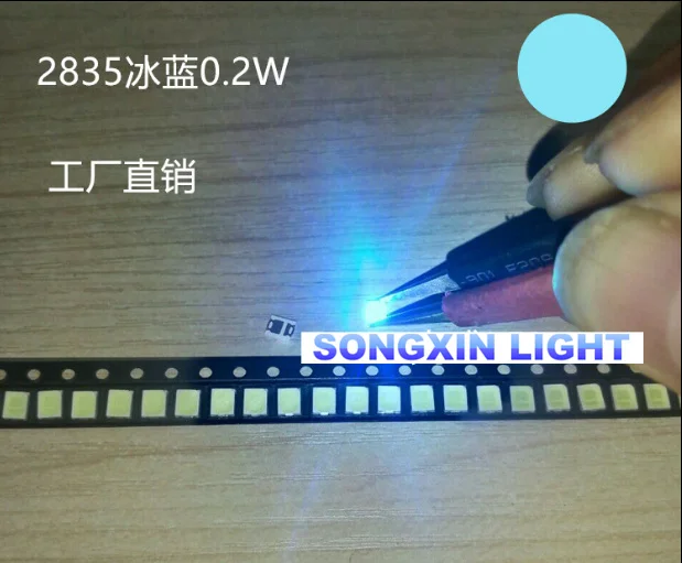 1000 шт./лот светодиодные лампы ice blue SMD 2835 0 2 Вт супер хайлайтер светоизлучающие