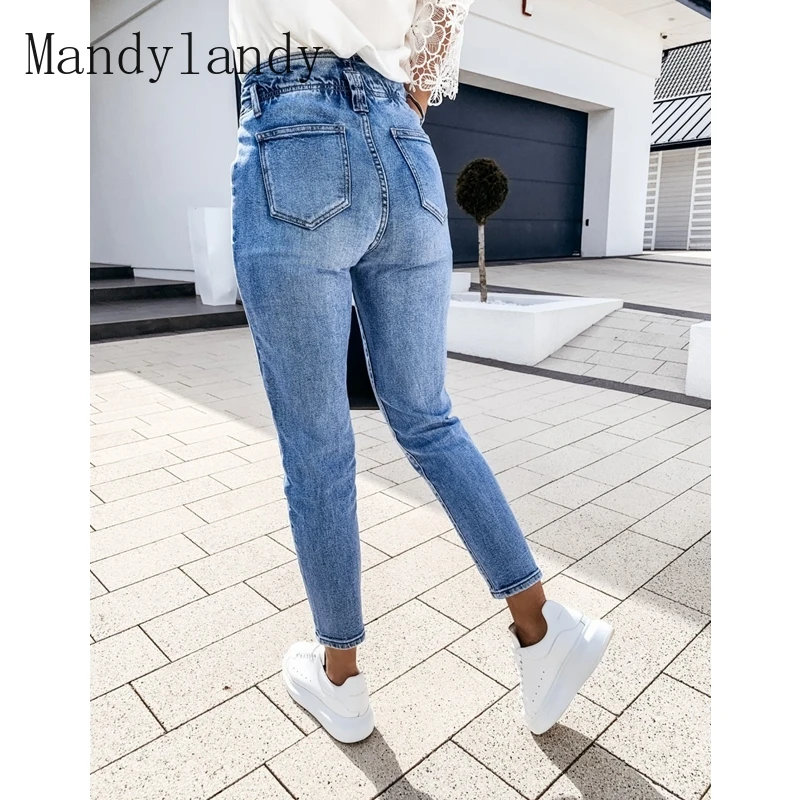 Mandylandy Jeans Spring and Autumn High Waist Button Slim Denim Pencil Pants Women's Casual Solid Color Pocket Trousers
Mandylandy Jeans Spring and Autumn High Waist Button Slim Denim Pencil Pants Women's Casual Solid Color Pocket Trousers