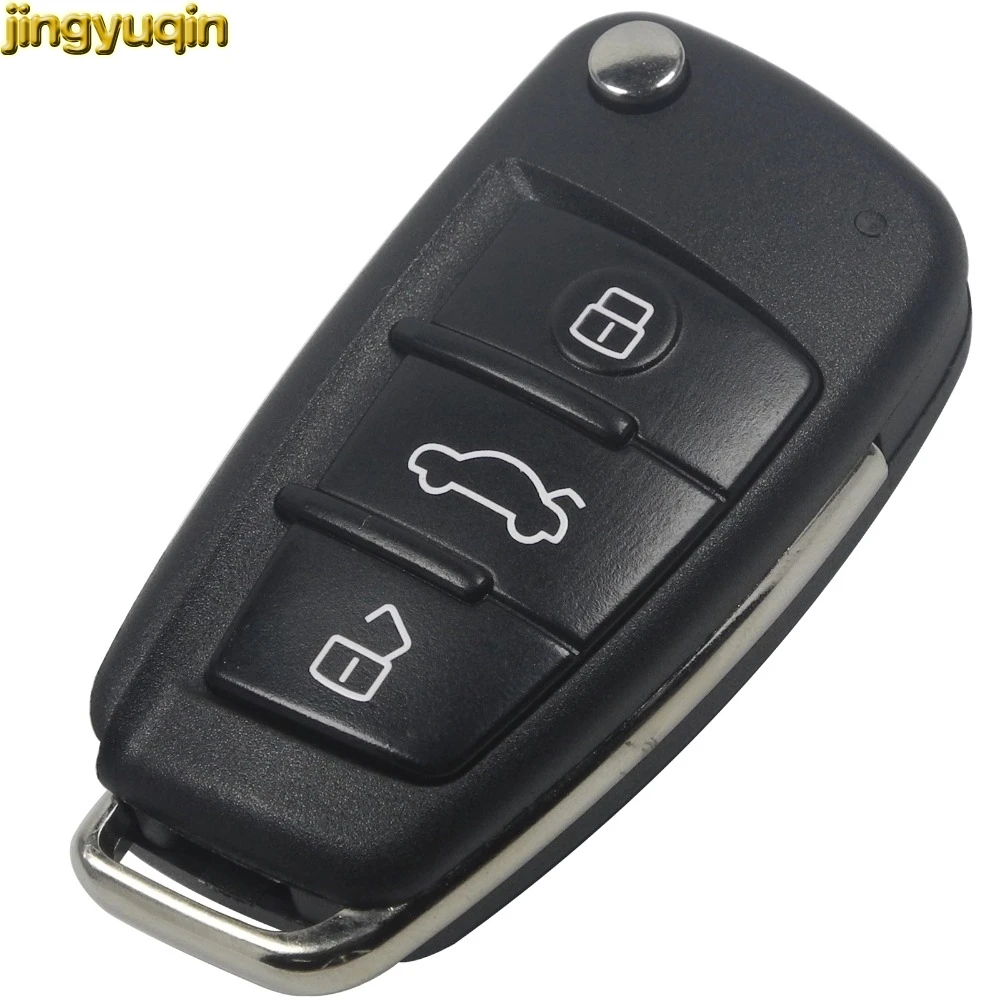 

Jingyuqin пульт дистанционного ключа Замена для AUDI A2 A3 A4 A6 A6L A8 TT без лезвия Складной флип чехол для ключа автомобиля 3 кнопки
