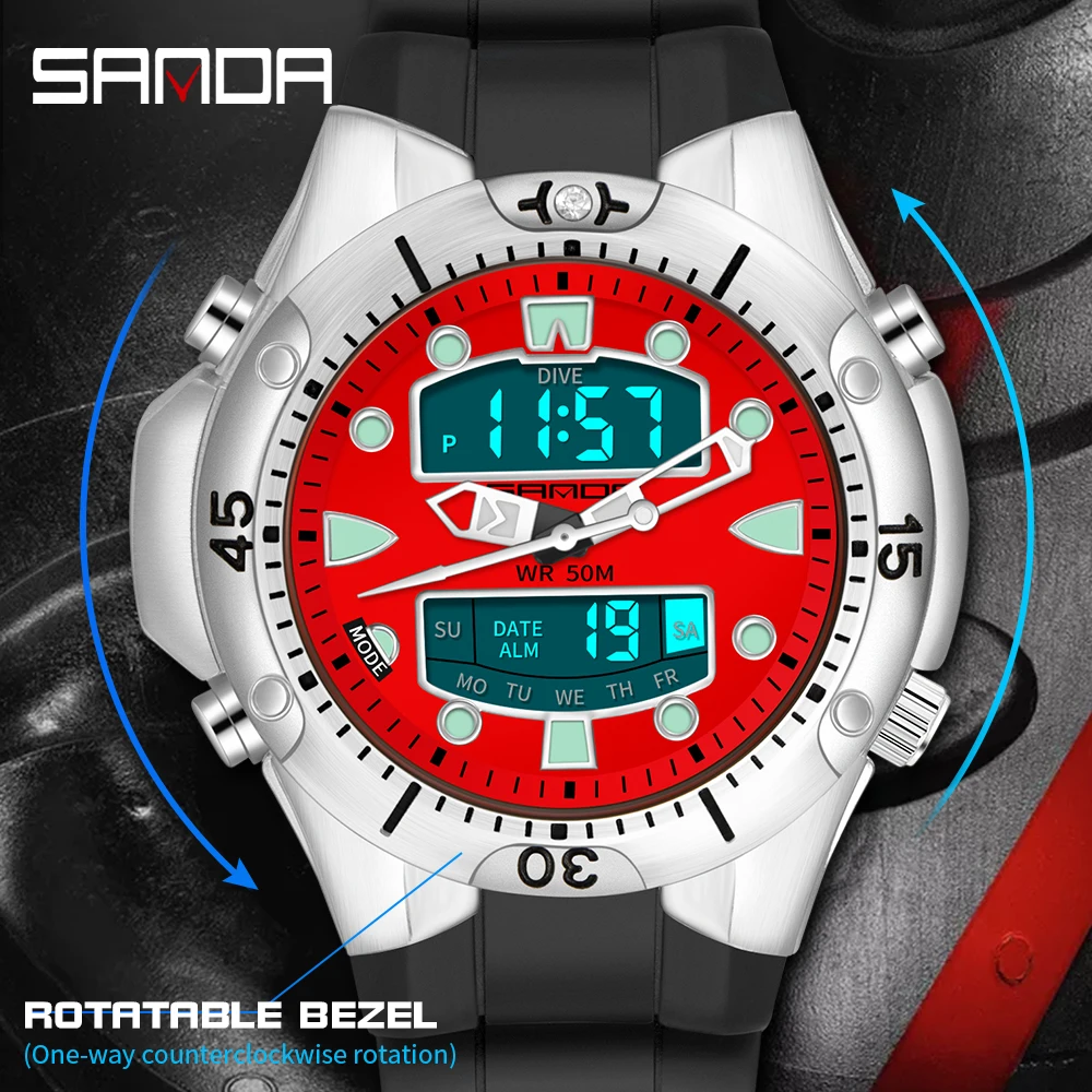 Sanda Men's Quartz Digital Wristwatch Sport Electronic Watches 2021 Modern Fashion Gift For Man Luxury Brand Waterproof Clock
Sanda Men's Quartz Digital Wristwatch Sport Electronic Watches 2021 Modern Fashion Gift For Man Luxury Brand Waterproof Clock