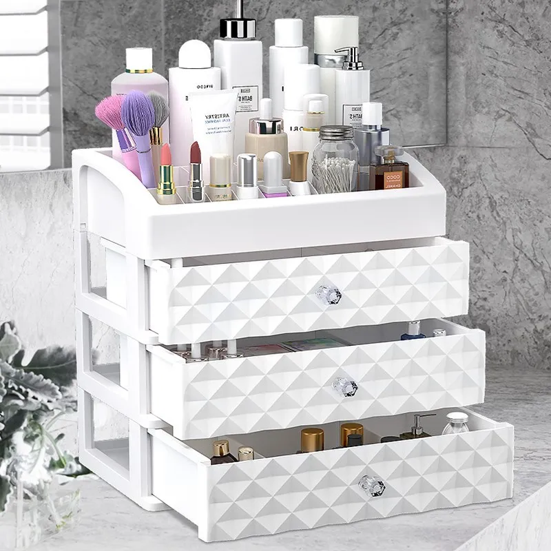 Cosmetics Storage Box Three Layer Drawer Makeup Jewelry Organizer Desktop Lipstick Nail Oil Container Beauty Cosmetic Case Hot
Cosmetics Storage Box Three Layer Drawer Makeup Jewelry Organizer Desktop Lipstick Nail Oil Container Beauty Cosmetic Case Hot