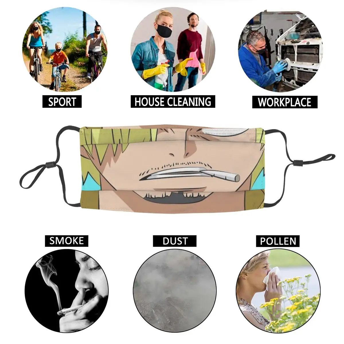 One Piece Sanji Men Women Non-Disposable Mouth Face Mask Anime Anti Haze Dustproof Protection Cover Respirator Mouth Muffle
One Piece Sanji Men Women Non-Disposable Mouth Face Mask Anime Anti Haze Dustproof Protection Cover Respirator Mouth Muffle