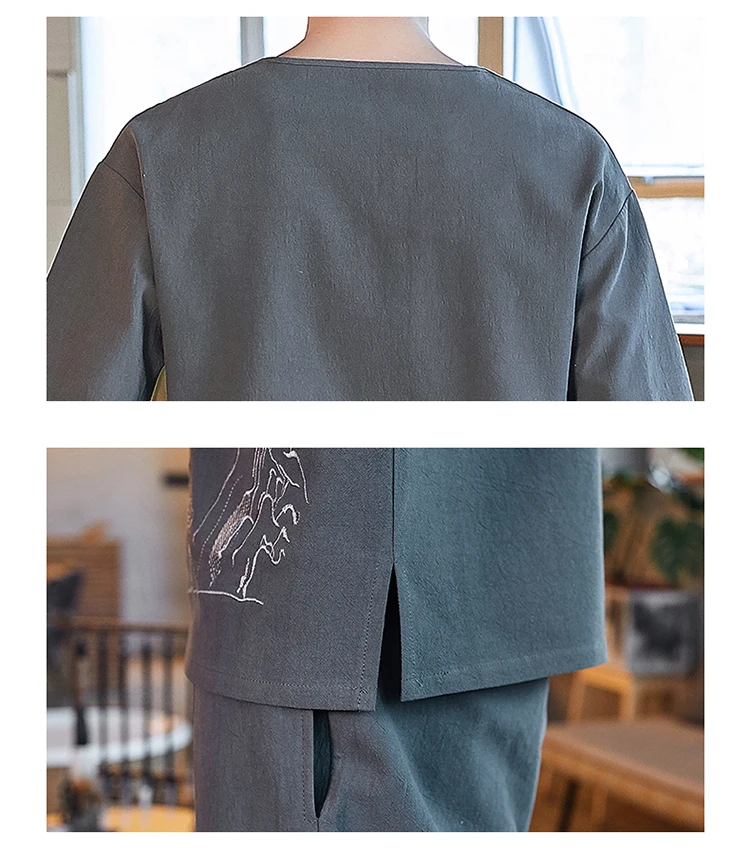 Chinese Style Men's Summer Casual Short-sleeved Suit Cotton and Linen Shorts Sets Chinese Words
Chinese Style Men's Summer Casual Short-sleeved Suit Cotton and Linen Shorts Sets Chinese Words