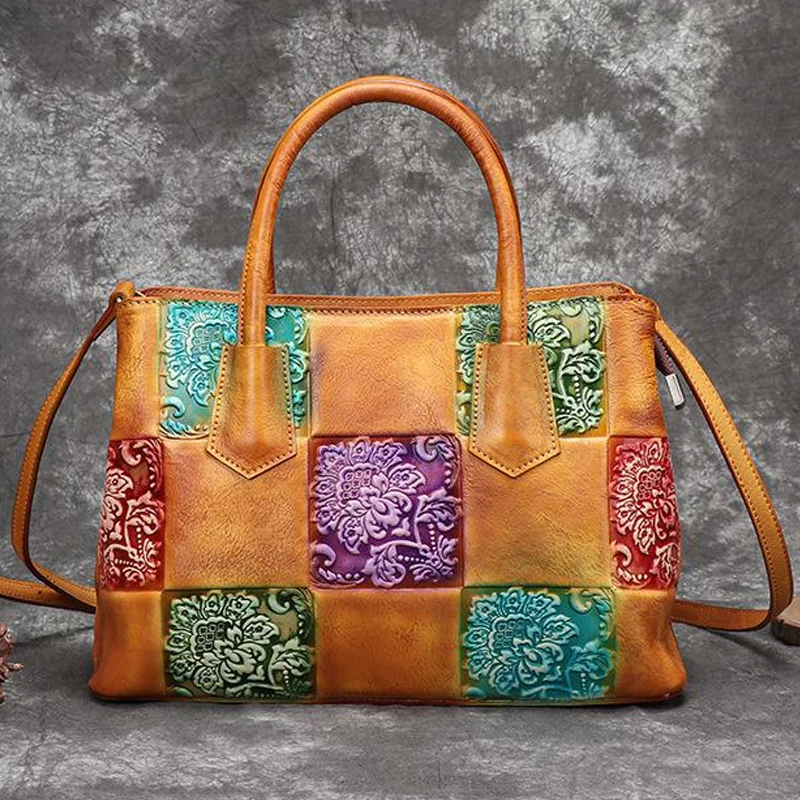 Винтажные дамские сумочки из натуральной кожи повседневная вместительная сумка