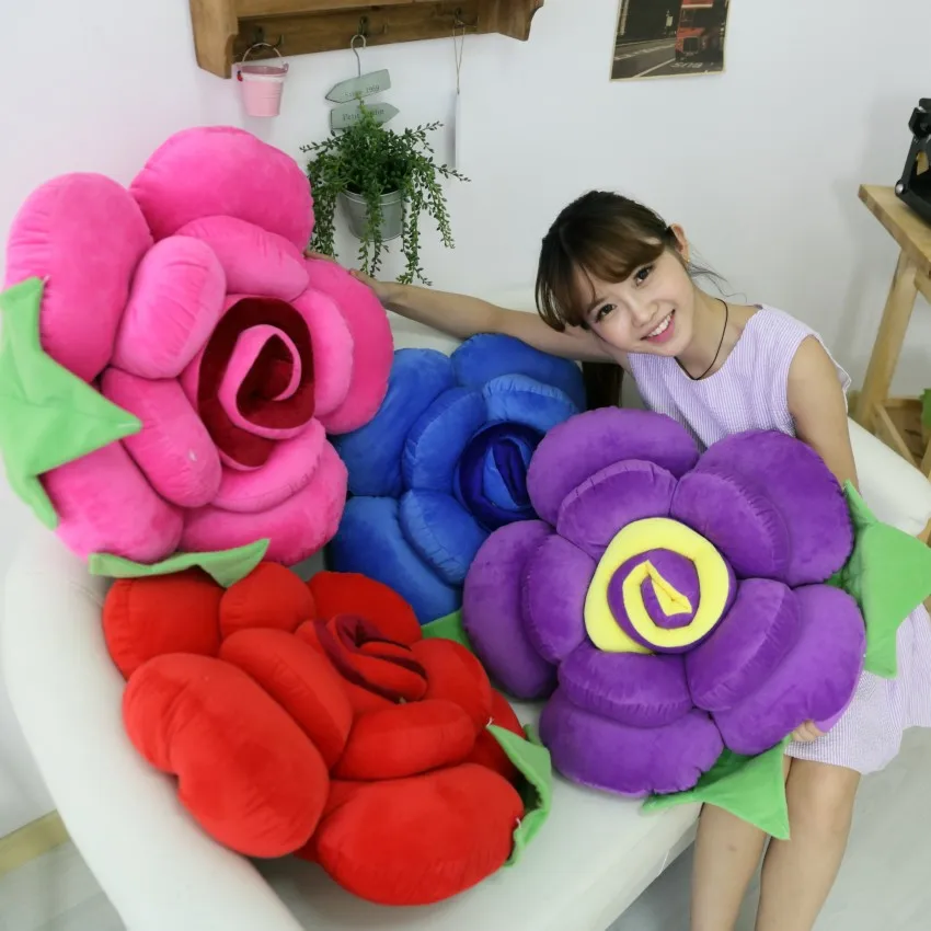 3D розовая Подушка с цветочным принтом начинкой мягкая игрушка смешной плюшевые