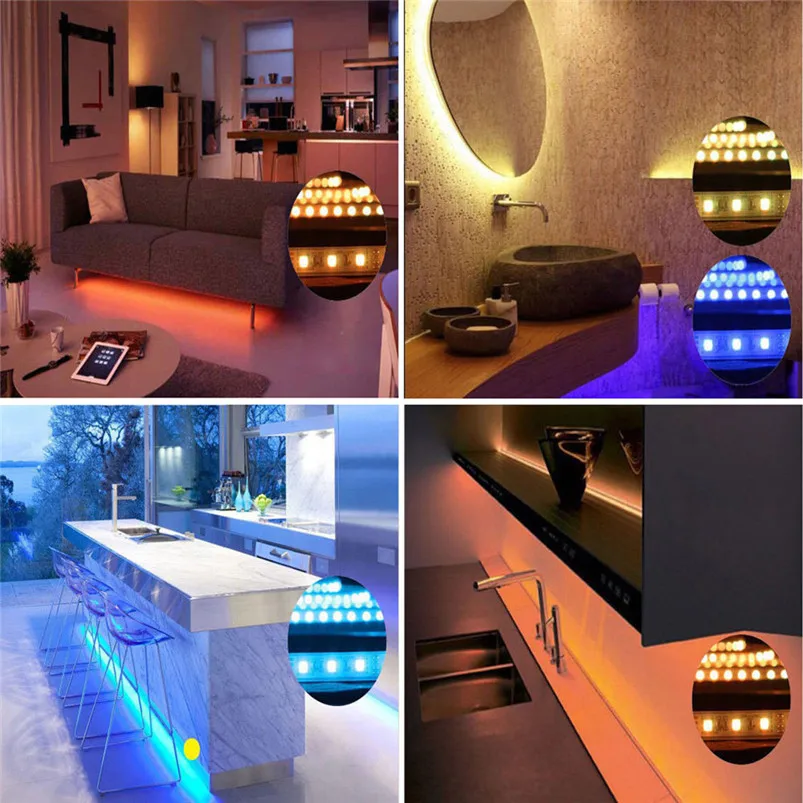 5-Meter Led Strip RGB Non-Waterproof Flexible Color Changing SMD3528 300 LED Light + 44 Key Remote Control 40AUG15 | Лампы и освещение