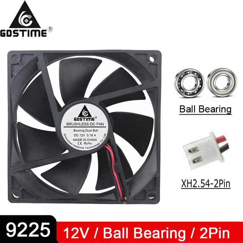 2PCS Gdstime 9cm 92mm x 25mm DC 12V 2pin Cooling Fan 92x92x25mm Brushless DC Cooling Cooler PC CPU Computer Case Fan Cooler
2PCS Gdstime 9cm 92mm x 25mm DC 12V 2pin Cooling Fan 92x92x25mm Brushless DC Cooling Cooler PC CPU Computer Case Fan Cooler