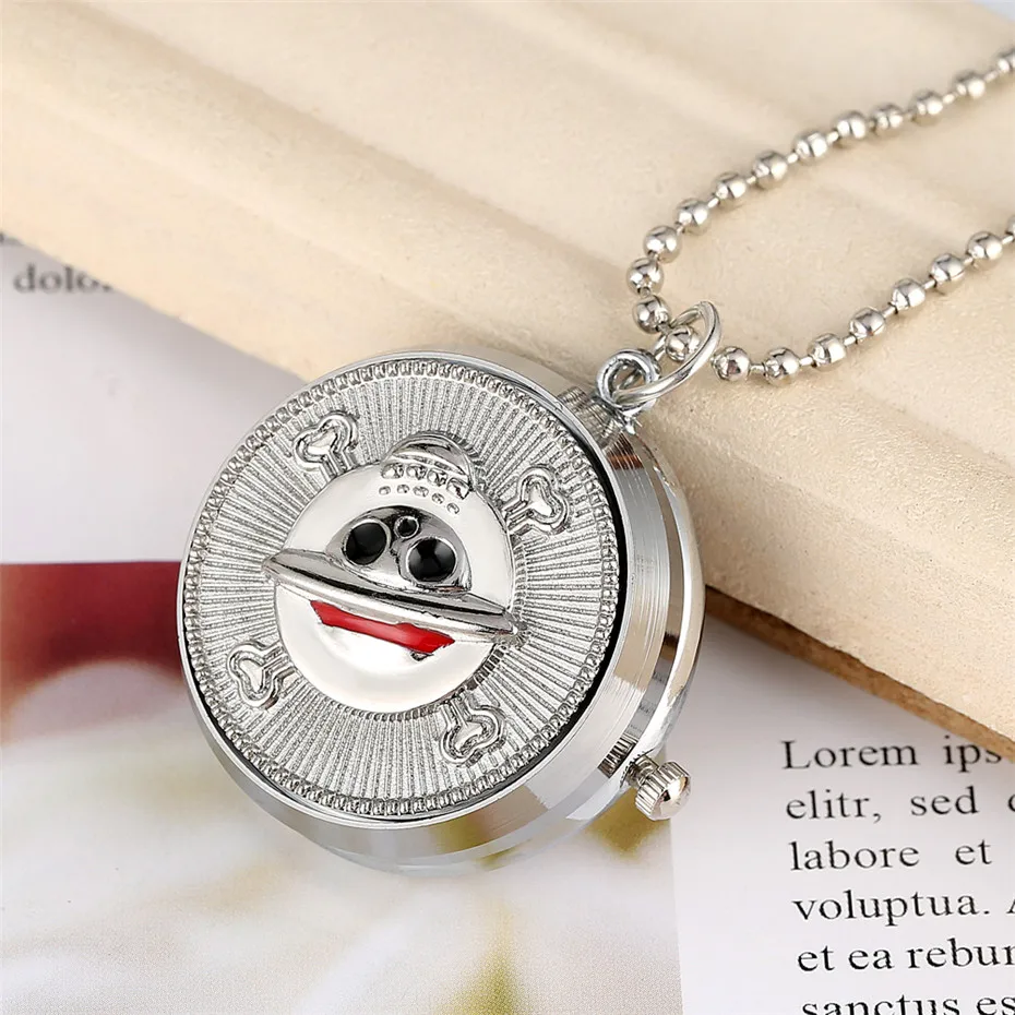 Hot Anime One Piece Theme Children Necklace Quartz Pocket Watch Silver Chain Creatibe Rotatable Cover Design Pendant Clock
Hot Anime One Piece Theme Children Necklace Quartz Pocket Watch Silver Chain Creatibe Rotatable Cover Design Pendant Clock