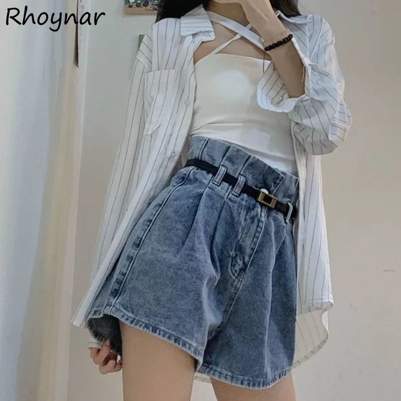 Shorts Women Solid High Waist Summer Blue Simple Fashion Students Korean Style All-match Leisure Streetwear Basic Vintage Female
Shorts Women Solid High Waist Summer Blue Simple Fashion Students Korean Style All-match Leisure Streetwear Basic Vintage Female