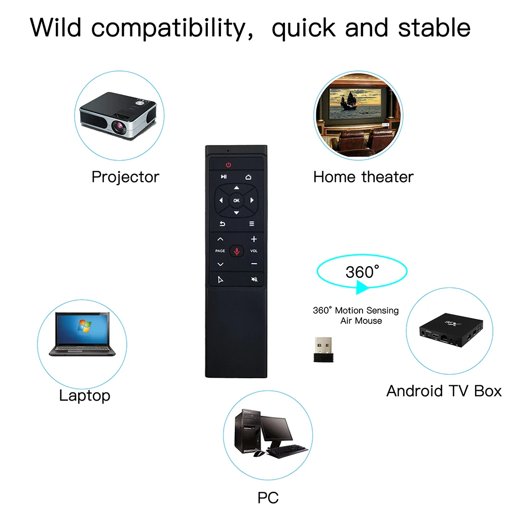2.4G Air Mouse Voice Search Remote Control Gyro Wireless IR Fly Aero Mouse For Xiaomi TV Stick Android TV Smart Box
2.4G Air Mouse Voice Search Remote Control Gyro Wireless IR Fly Aero Mouse For Xiaomi TV Stick Android TV Smart Box