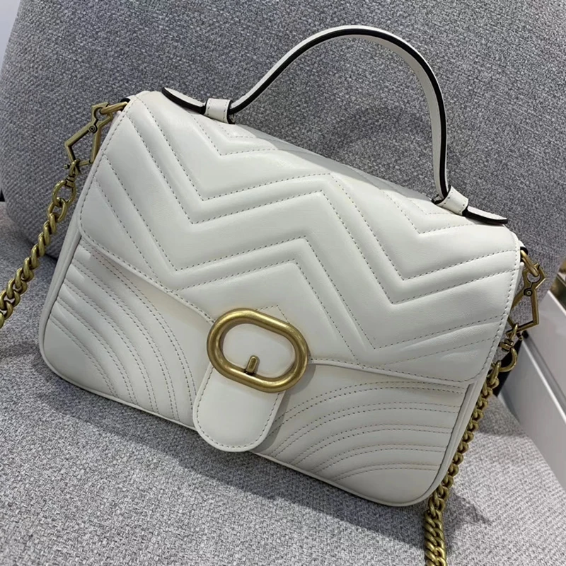 Classic double g wavy postman bag Marmont Love Chain Bag Mini Leather cross arm portable GG women's bag
Classic double g wavy postman bag Marmont Love Chain Bag Mini Leather cross arm portable GG women's bag