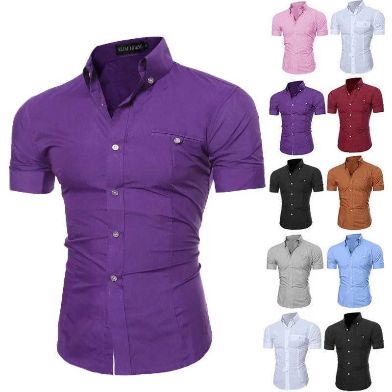 D1455Brand Men Shirts Short Sleeve Casual Slim Fitness Shirts Male Business Top Shirt Modis Solid Men Shirts Plus Size
D1455Brand Men Shirts Short Sleeve Casual Slim Fitness Shirts Male Business Top Shirt Modis Solid Men Shirts Plus Size