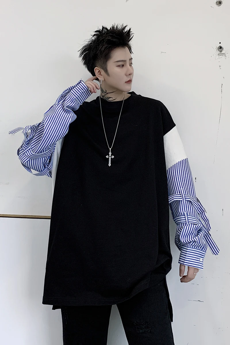 2020 Spring Stripe Sleeve Patchwork Ribbon Hip Hop Sweatshirt Men Harajuku Oversized Hooded Sweatshirts Men Streetwear Pullovers
2020 Spring Stripe Sleeve Patchwork Ribbon Hip Hop Sweatshirt Men Harajuku Oversized Hooded Sweatshirts Men Streetwear Pullovers